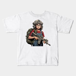 The Little Girl and a Gun Kids T-Shirt